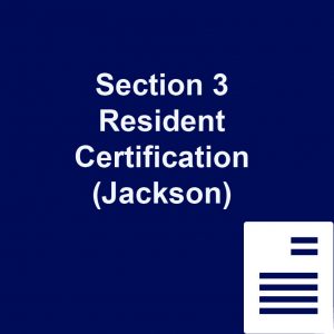 Section 3 Resident Certification Jackson