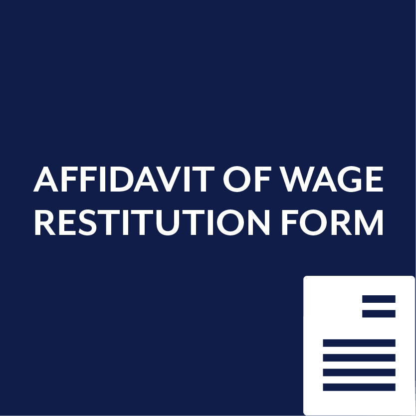 Affidavit of Wage Restitution Form