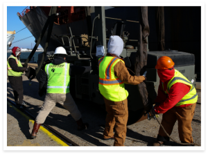 Construction Port Employees at Work