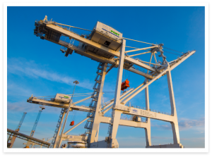 The Port Gantry Crane and a blue sky