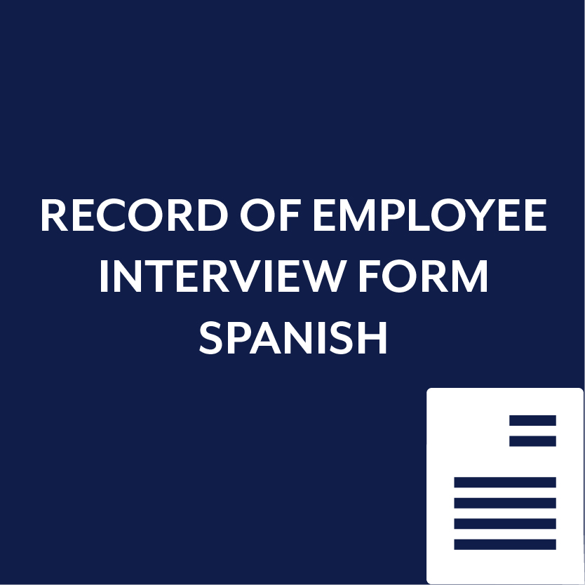 Record of Employee Interview Form in Spanish