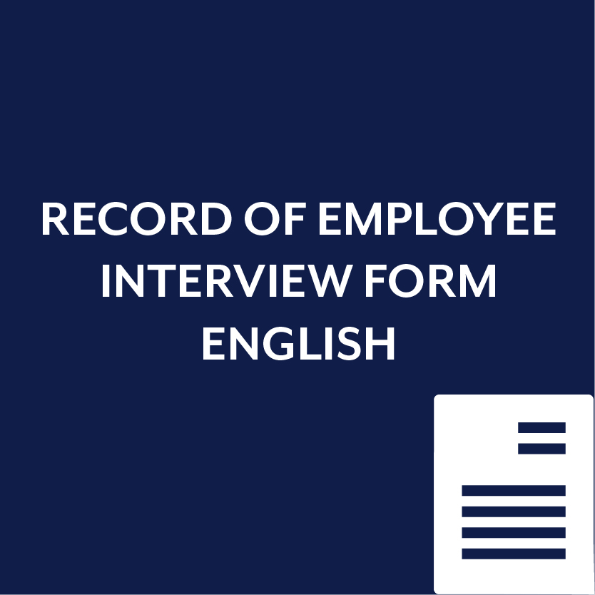Record of Employee Interview Form in English